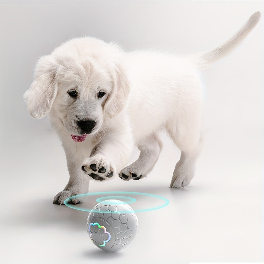 Balle intelligente rechargeable à rebond pour chien – Jouet interactif automatique à déplacement autonome avec mode intelligent pour chiens, jouet électrique rechargeable par USB pour jeux en intérieur et en extérieur