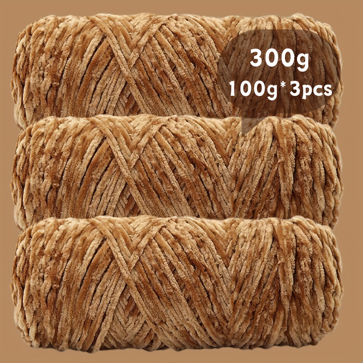 Fil chenille velours, lot de 3 pelotes de 300 g (3 x 100 g), laine douce et épaisse pour tricot et crochet, 47 couleurs, idéal pour débutants, artisanat de luxe pour pulls, écharpes, bonnets, poupées, sacs, amigurumi et projets DIY