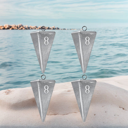 Plombs pyramides pour la pêche – Poids pour la pêche en surfcasting en eau douce et salée, excellente tenue dans le courant, tailles de 1 oz à 10 oz, lot de pêche polyvalent pour pompano, bar, tambour et plus