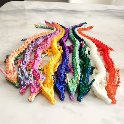 Ensemble de 4 figurines de dragon en cristal imprimées en 3D, objets de collection, décoration moderne pour maison ou bureau, sculpture en cristal, cadeau artistique pour collectionneurs de dragons, 14 ans et plus