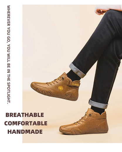 Baskets montantes pour hommes, chaussures décontractées respirantes à lacets, semelle en caoutchouc souple antidérapante, chaussures de marche en extérieur pour hommes, US 7-12, couleurs multiples