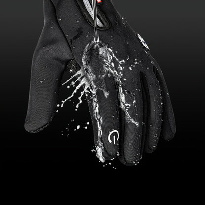 Gants de sport d'hiver coupe-vent et imperméables avec écran tactile et adhérence antidérapante – Gants chauds pour le cyclisme et le ski pour hommes et femmes, 100 % polyester, fermeture éclair, tailles M-XL