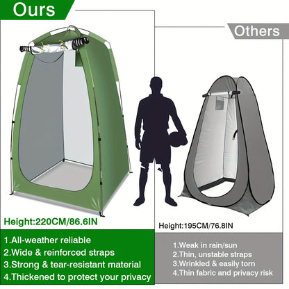 Tente de douche de camping escamotable portable – Cabine d'intimité, vestiaire léger et imperméable, tente de toilette extérieure pour le camping, la randonnée, la plage et le sac à dos, abri d'intimité à installation rapide