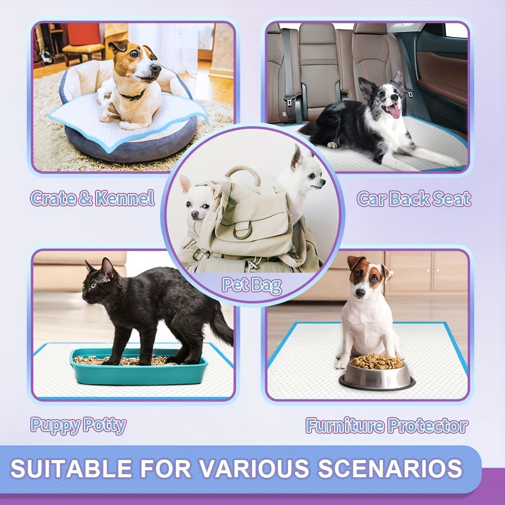 Ultra Absorbent Dog Potty Pads – 300% Thicker Mess-Proof Backing, 28"x34" & 24"x24" Sizes, 50-200 Pads Bulk Pack, for Home Travel & Camping, Ideal for Active Dogs & Puppies