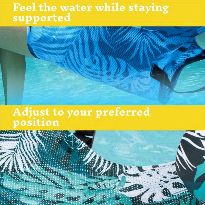 Inflatable Pool Float Chair for Adults – Leaf Design Floating Lounger with Mesh Sling, 1 & 2 Pack, Portable Summer Pool Float for Beach Lake & Pool Parties, 30x16x24 Inch
