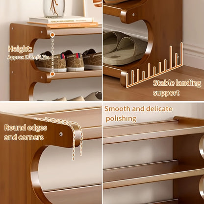 Meuble à chaussures 3/5/6 niveaux effet bois | Organisateur de rangement multi-niveaux gain de place | Étagère à chaussures sur pied facile à monter pour entrée, dortoir, placard ou chambre | Marron