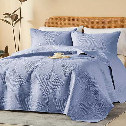 Ensemble de courtepointe d'été rafraîchissante 2-3 pièces, couvre-lit en microfibre légère et respirante – Couvre-lit au motif de pièces moderne, format simple, grand ou très grand, toutes saisons, choix de couleurs, cadeau de vacances pour la famille