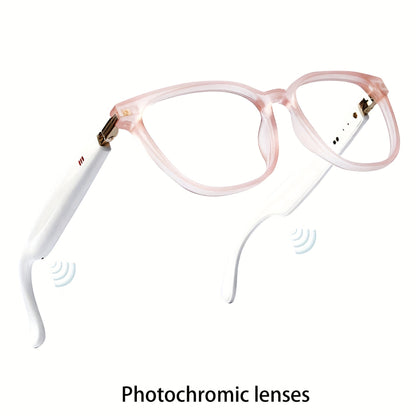 Lunettes intelligentes avec traduction instantanée en 160 langues, assistant GPT, audio Bluetooth 5.2, appels mains libres, lecture de musique, verres photochromiques et anti-lumière bleue – Technologie portable unisexe