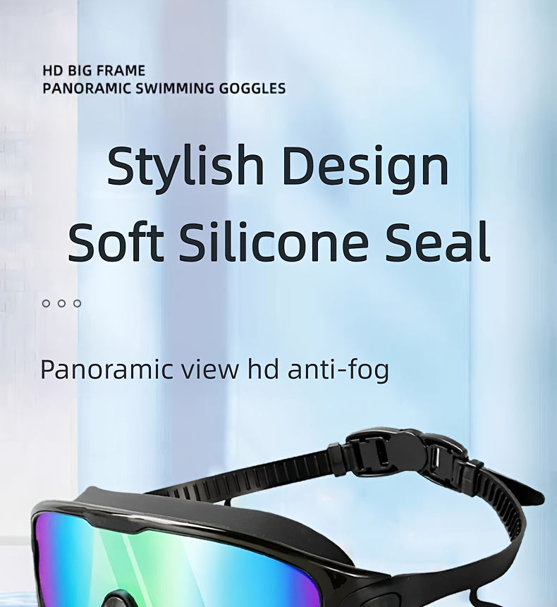 Lot de 2 lunettes de natation antibuée avec bouchons d'oreilles, pince-nez et sac étanche – Lunettes de natation avec protection UV pour hommes, femmes et adolescents, kit d'accessoires pour piscine extérieure et sports nautiques