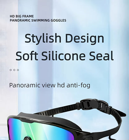 Lot de 2 lunettes de natation antibuée avec bouchons d'oreilles, pince-nez et sac étanche – Lunettes de natation avec protection UV pour hommes, femmes et adolescents, kit d'accessoires pour piscine extérieure et sports nautiques