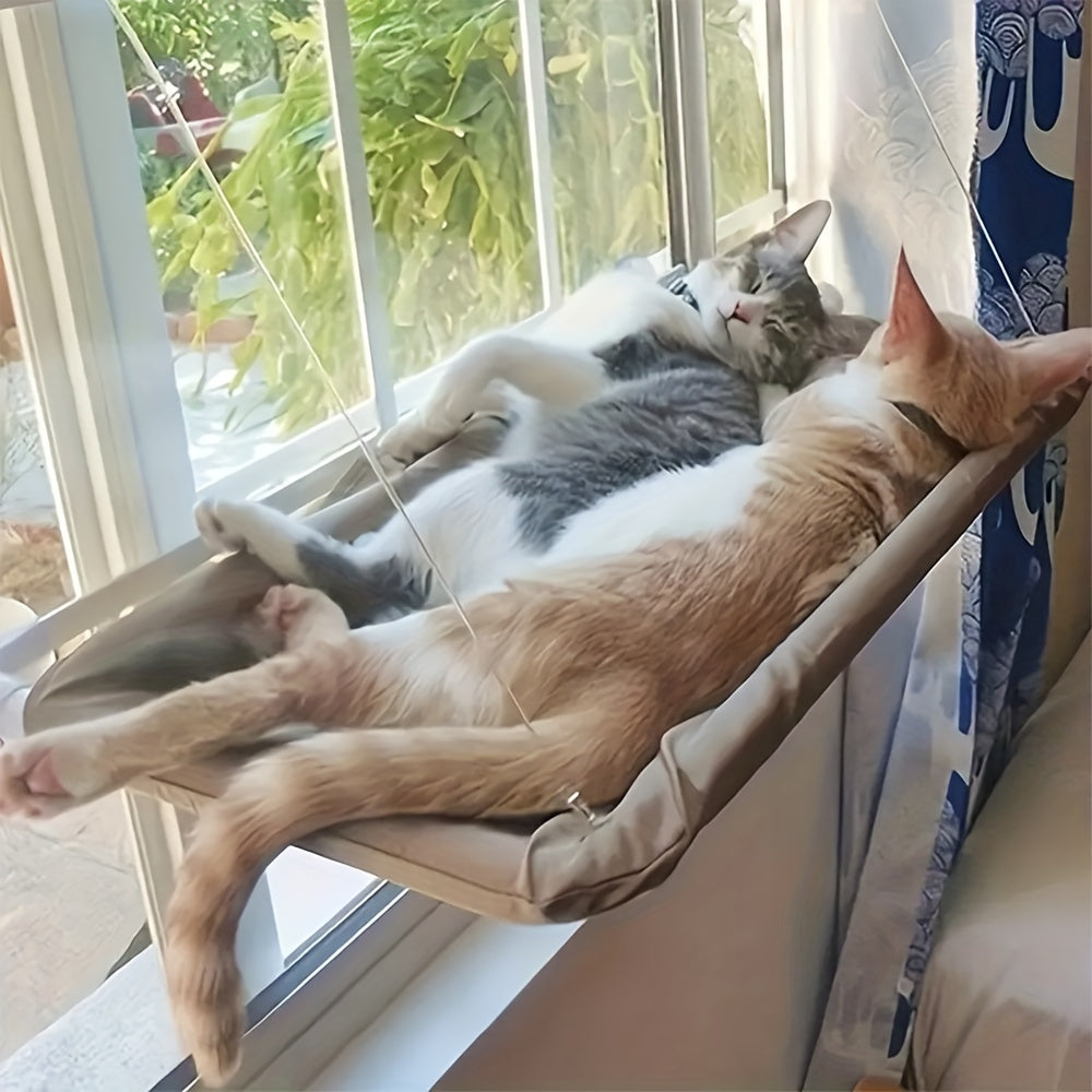Hamac de fenêtre ultra-doux pour chat – Perchoir douillet pour la sieste, fixation sécurisée, idéal pour observer l'extérieur, lit peu encombrant pour fenêtres
