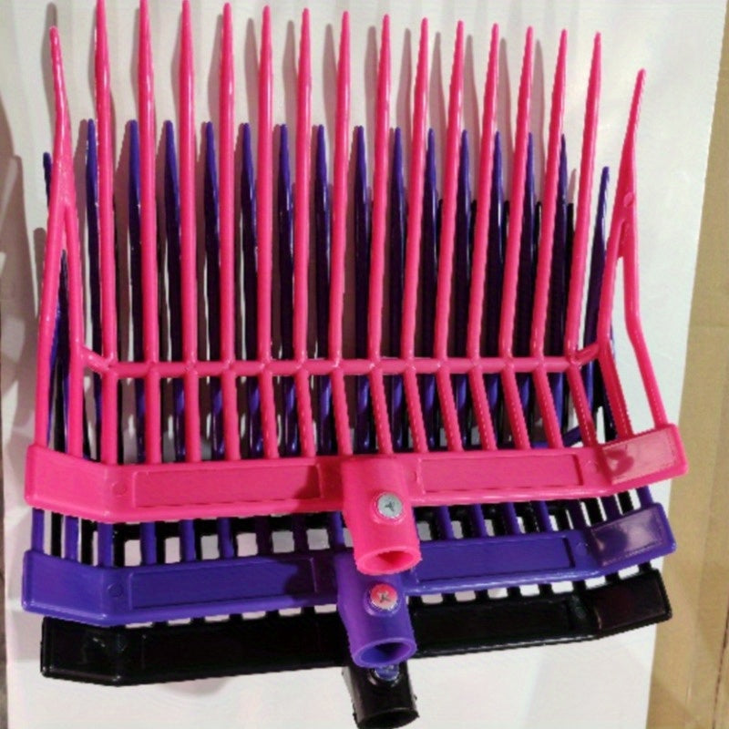 Fourche à fumier 16 dents en plastique ABS, stable et légère, résistante à la rouille et durable, idéale pour les centres équestres, les écuries et le nettoyage des granges, outil ergonomique et pratique.
