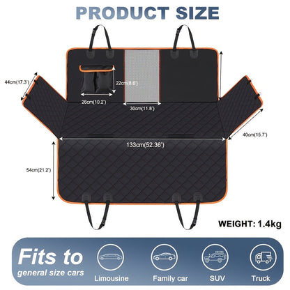 Housse de siège auto pour chien robuste, imperméable et antidérapante, protection de banquette arrière, résistante aux rayures et aux déversements, en nylon, avec rabats latéraux, installation facile, lavable en machine, pour SUV, berline et camion