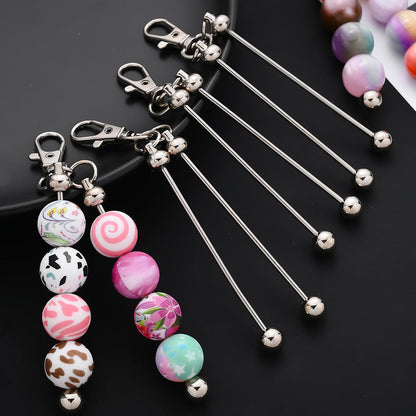 Kit de fabrication de 20 porte-clés à perler pour femme – Porte-clés DIY à double barre vierge avec fermoir mouspon pour pendentif de sac, mariage, fête, remise de diplôme, rentrée scolaire et coffret de loisirs créatifs pour cadeaux de fêtes