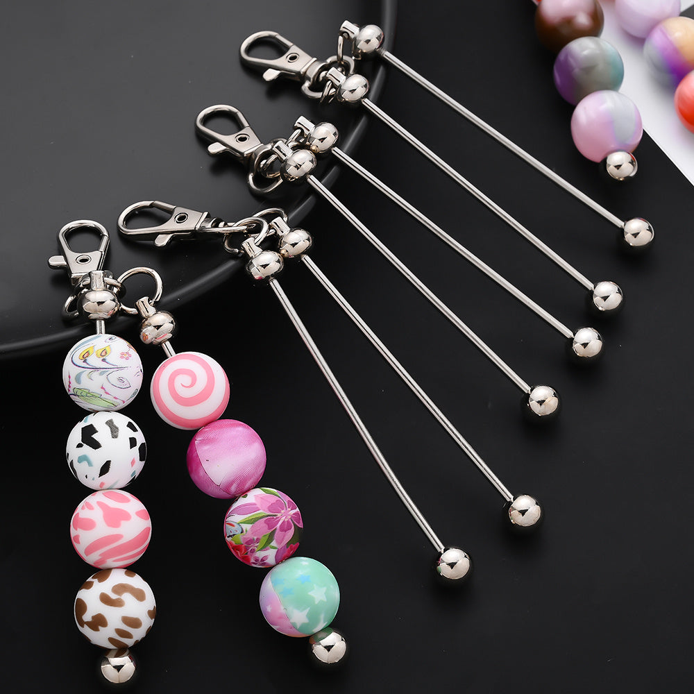 Kit de fabrication de 20 porte-clés à perler pour femme – Porte-clés DIY à double barre vierge avec fermoir mouspon pour pendentif de sac, mariage, fête, remise de diplôme, rentrée scolaire et coffret de loisirs créatifs pour cadeaux de fêtes