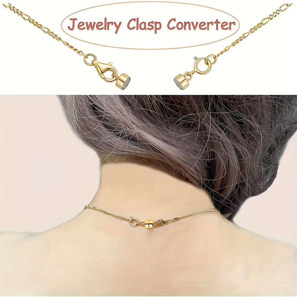 Fermoirs et attaches magnétiques pour colliers avec mousqueton – Convertisseurs de fermoirs de bijoux à connexion facile pour bracelets, colliers et chaînes, fermoirs de bijoux adaptés aux personnes souffrant d'arthrite