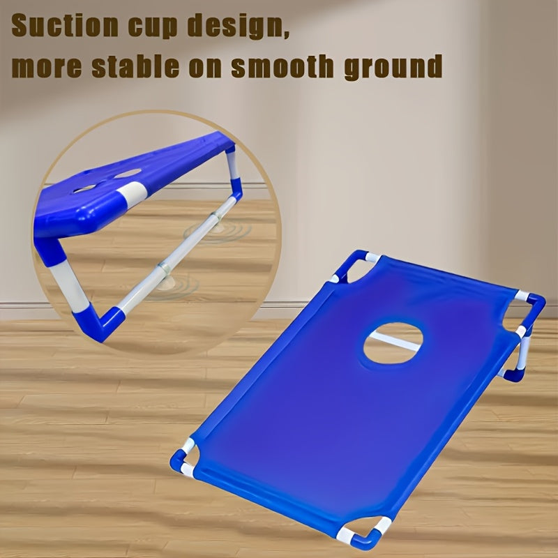 Jeu de cornhole avec 6 sacs de haricots, plateau bicolore et sac de transport pour jardin, fête en plein air, plage, camping, divertissement en intérieur – Coffret cadeau inclus Rouge Bleu