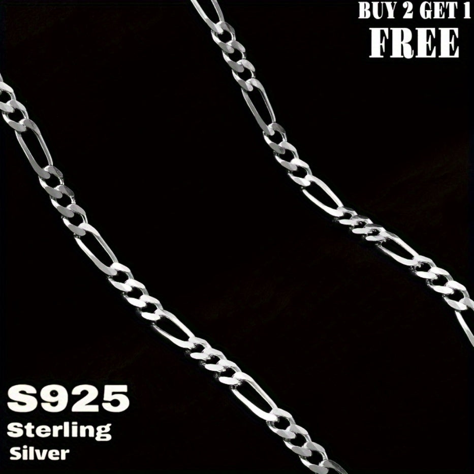 Collier chaîne Figaro en argent sterling 925 – 6 mm de large, 18 à 24 pouces, unisexe pour hommes et femmes, coffret cadeau inclus – Chaîne en argent classique pour un usage quotidien et offrir en cadeau