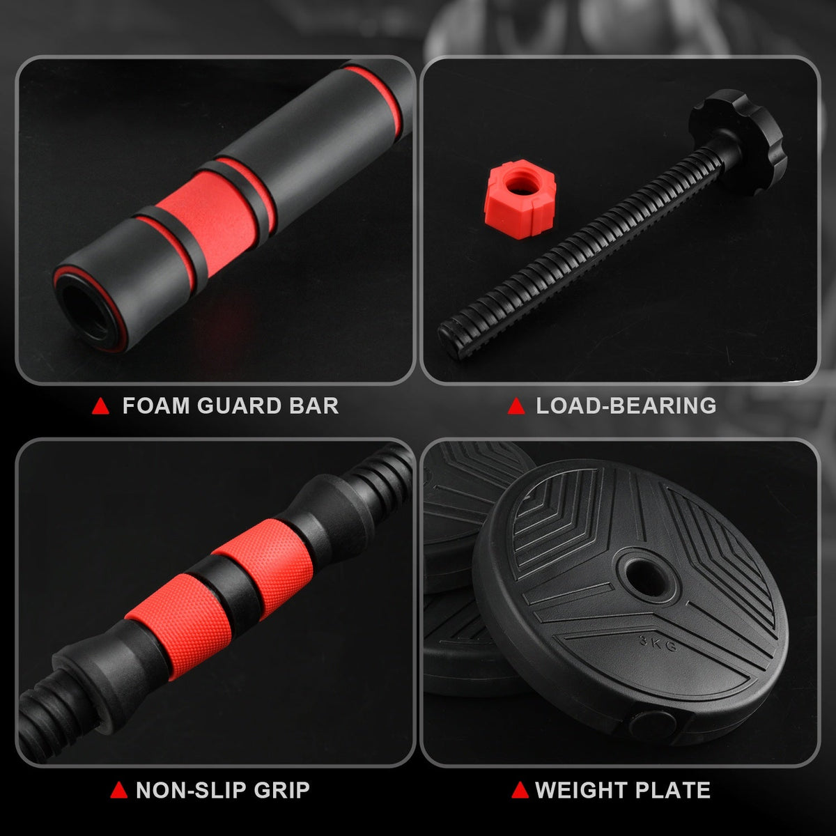 Ensemble d'haltères réglables 5-en-1, poids libres de 30 à 110 lb – Utilisable comme haltère, barre, kettlebell, support de pompes et disques de poids, équipement de musculation à domicile pour hommes et femmes, options de poids multiples