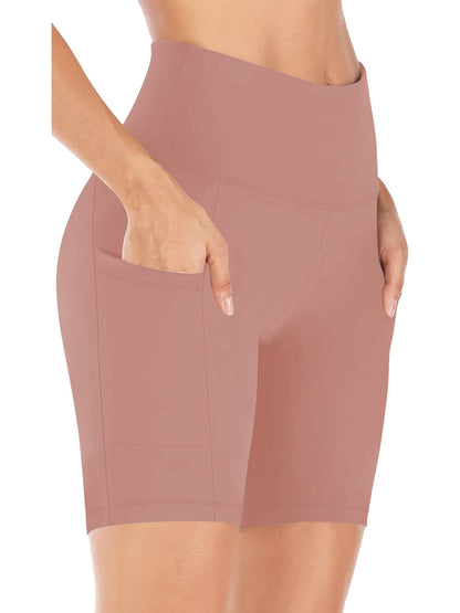 Shorts de yoga taille haute pour femmes, shorts de cyclisme hautement élastiques et absorbant la transpiration avec contrôle du ventre, shorts de sport extensibles pour l'entraînement, la course, la salle de sport, le fitness et le quotidien