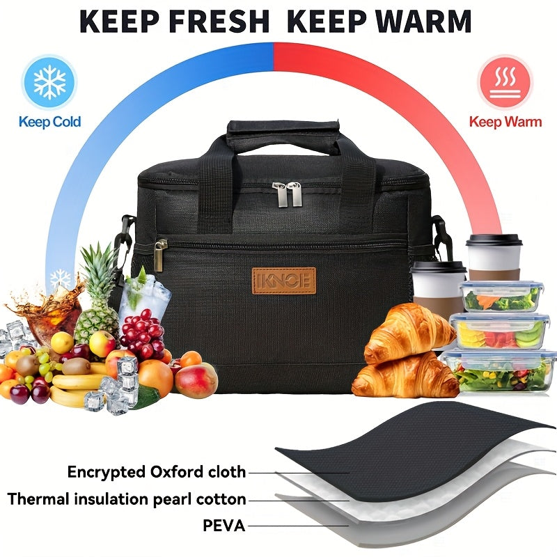 Sac à lunch isotherme pliable et portable, sac fourre-tout pour boîte à bento, doublure en aluminium étanche gardant les aliments frais et froids pour le travail, les voyages, les pique-niques et l'école