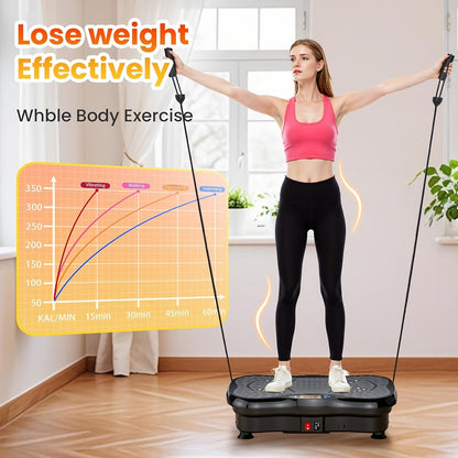 Plateforme vibrante pour la perte de poids et le drainage lymphatique – Appareil d'entraînement complet du corps avec 99 à 200 niveaux de vitesse, moteur silencieux, salle de sport portable à domicile, tonification musculaire, capacité de 150 kg