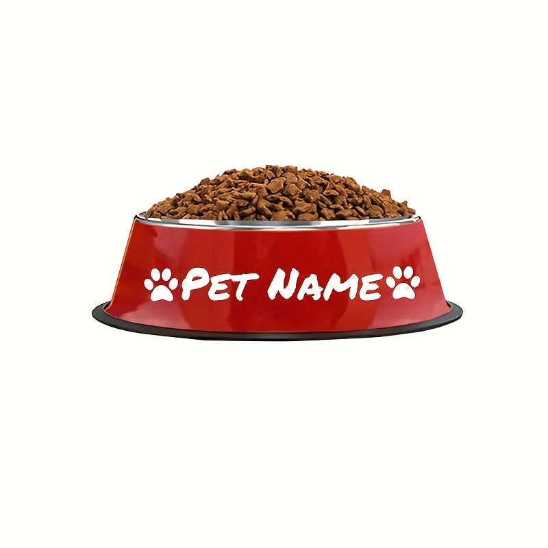 Gamelle personnalisée en acier inoxydable pour chien et chat - Bol gravé au nom de votre animal avec motif patte, cœur et couronne, antidérapante, 200 ml / 400 ml / 1000 ml, écuelle pour nourriture et eau, idée cadeau