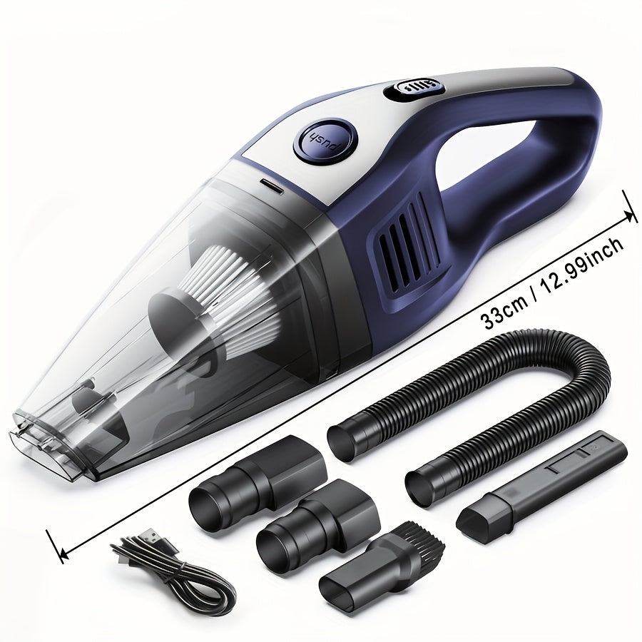 Aspirateur à main rechargeable sans fil – Aspiration puissante de 6 kPa, 40 dB silencieux, mini aspirateur portable pour poils d'animaux, voiture, clavier, nettoyage de bureau et maison avec suceur plat