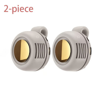 Mini ventilateur de cou sans pales à clipser, rechargeable par USB, 3 vitesses, flux d'air à 360°, ventilateur portable mains libres à suspendre à la taille pour la randonnée, le camping, les voyages, le golf et les activités en plein air