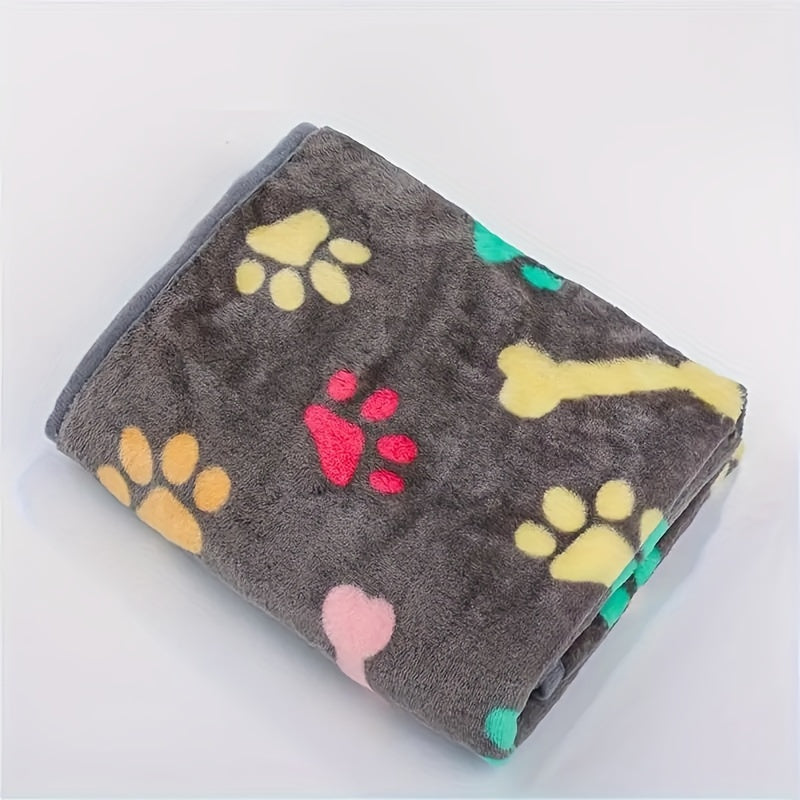 Couverture douillette pour chiens à motif d'os pour petits et moyens chiens - Plaid pour animaux doux, chaud et lavable en machine pour niches, cages, canapés et lits, couverture confortable toutes saisons pour chien