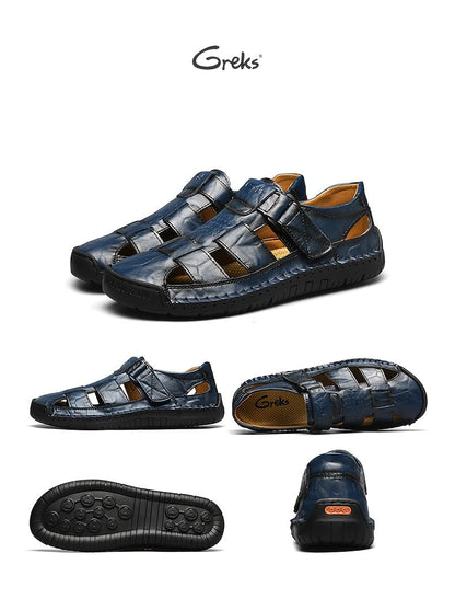Sandales de sport fermées pour hommes – Chaussures de pêcheur d'extérieur respirantes, mocassins de plage d'été antidérapants pour la randonnée, la marche et les activités aquatiques | Velora