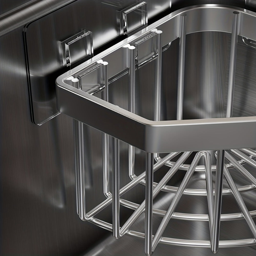 Organisateur d'évier de cuisine en acier inoxydable – Égouttoir à suspendre au robinet, porte-éponge gain de place pour éponge, brosse, torchon et éponges à récurer, résistant à la rouille, organisateur de comptoir de cuisine et de salle de bain