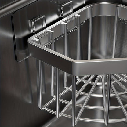 Organisateur d'évier de cuisine en acier inoxydable – Égouttoir à suspendre au robinet, porte-éponge gain de place pour éponge, brosse, torchon et éponges à récurer, résistant à la rouille, organisateur de comptoir de cuisine et de salle de bain