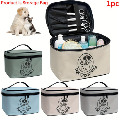 Sac de rangement pour accessoires de toilettage pour chiens et chats – Organisateur portable avec poignée et double fermeture éclair, trousse de toilettage pour animaux de voyage, cadeau idéal pour les amoureux des animaux