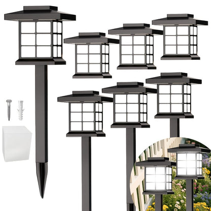 Lot de 6/12/24 lampes solaires d'extérieur pour jardin, étanches IP44 | Éclairage paysager LED blanc chaud/multicolore pour allée, cour, terrasse et décoration de fête – Marche/arrêt automatique