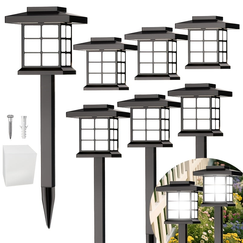 Lot de 6/12/24 lampes solaires d'extérieur pour jardin, étanches IP44 | Éclairage paysager LED blanc chaud/multicolore pour allée, cour, terrasse et décoration de fête – Marche/arrêt automatique