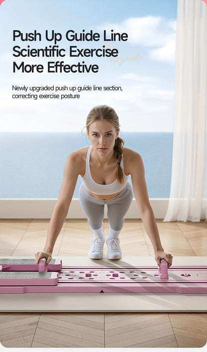Planche de Pilates Reformer portable 9-en-1 pour salle de sport à domicile – Appareil multifonction pour abdominaux et pompes, entraîneur complet du corps, équipement de renforcement musculaire, cadeau idéal pour elle et lui