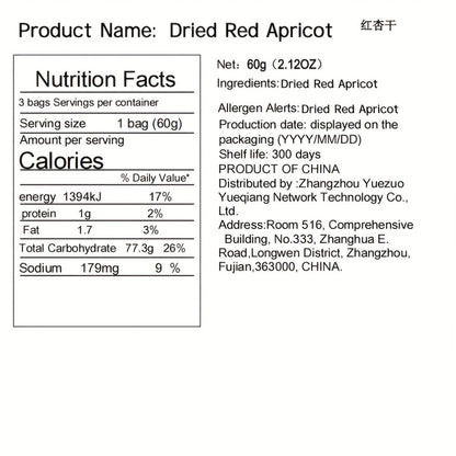 Lot de 3 sachets d'abricots secs, en-cas aux fruits tropicaux naturels, collation saine et sucrée pour les fêtes, les cadeaux et les voyages