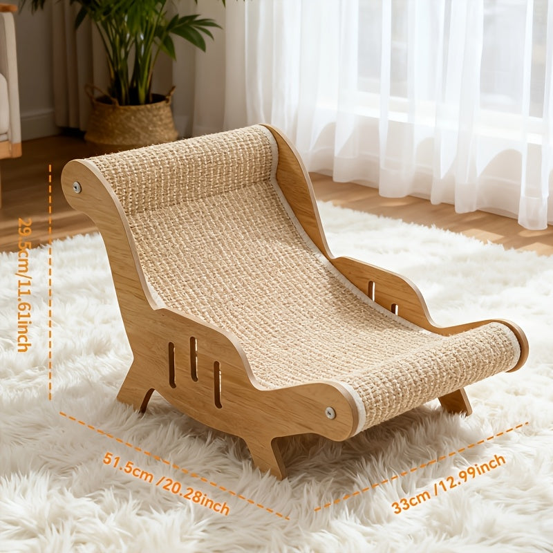 Griffoir en sisal pour chaise ou canapé – Griffoir autoportant robuste avec large zone de repos, mobilier de détente anti-griffures pour chats d'intérieur, jouet durable pour chat et coin sieste