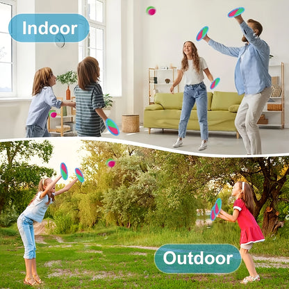 Kids Toss and Catch Ball Game Set with Rackets - 4 Rackets & 2 Balls Outdoor Backyard Beach Sport Toy for Family Fun, Durable Plastic Active Play Set for Boys Girls Ages 3+, Easter Birthday Gift