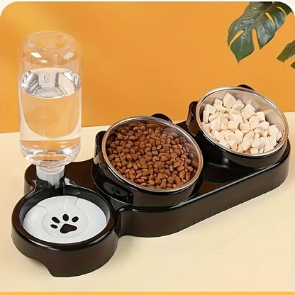 Ensemble de bols pour animaux inclinés et antidérapants – Conception ergonomique inclinée pour chats et chiens, sans pile, favorise une posture saine, station de nourriture et d'eau facile à nettoyer pour animaux d'intérieur