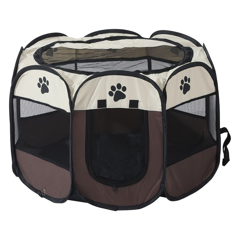 Parc pliable portable pour chiens, chats et lapins – Parc octogonal pour chiots intérieur/extérieur, enclos d'exercice à 8 panneaux pour petits et moyens animaux, installation facile sans outils