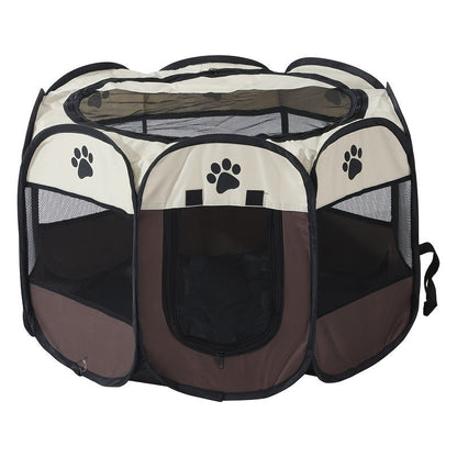 Parc pliable portable pour chiens, chats et lapins – Parc octogonal pour chiots intérieur/extérieur, enclos d'exercice à 8 panneaux pour petits et moyens animaux, installation facile sans outils