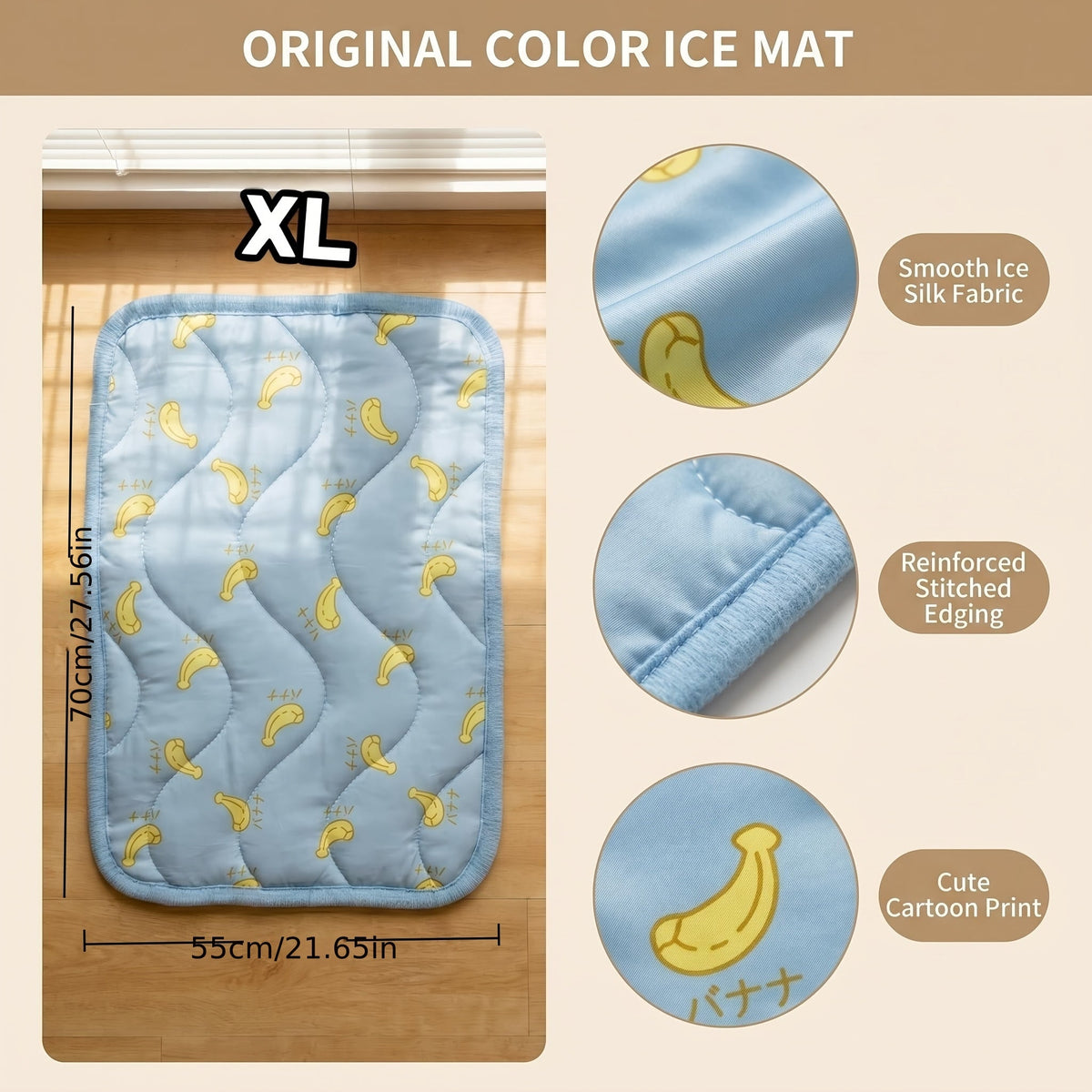 Tapis rafraîchissant pour animaux – Coussin réfrigérant antidérapant et résistant aux morsures pour chiens et chats, tapis en gel auto-rafraîchissant activé par la pression pour l'intérieur et l'extérieur, maintient les animaux au frais par temps chaud