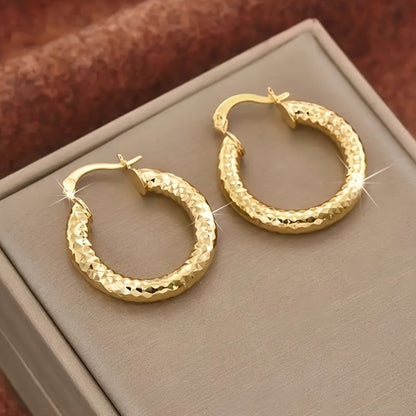 Boucles d'oreilles créoles torsadées plaquées or 14 carats pour femmes – Créoles rondes bohèmes vintage, cuivre sans nickel, parfaites pour un usage quotidien, un mariage, une fête, un anniversaire ou comme cadeau de Noël