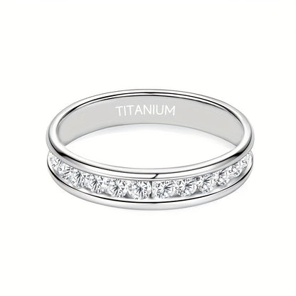 Bague unisexe en argent sterling 925 avec moissanite étincelante – Alliance élégante et polyvalente, tailles 5 à 13, parfaite pour les mariages, fiançailles, couples et cadeaux de Noël