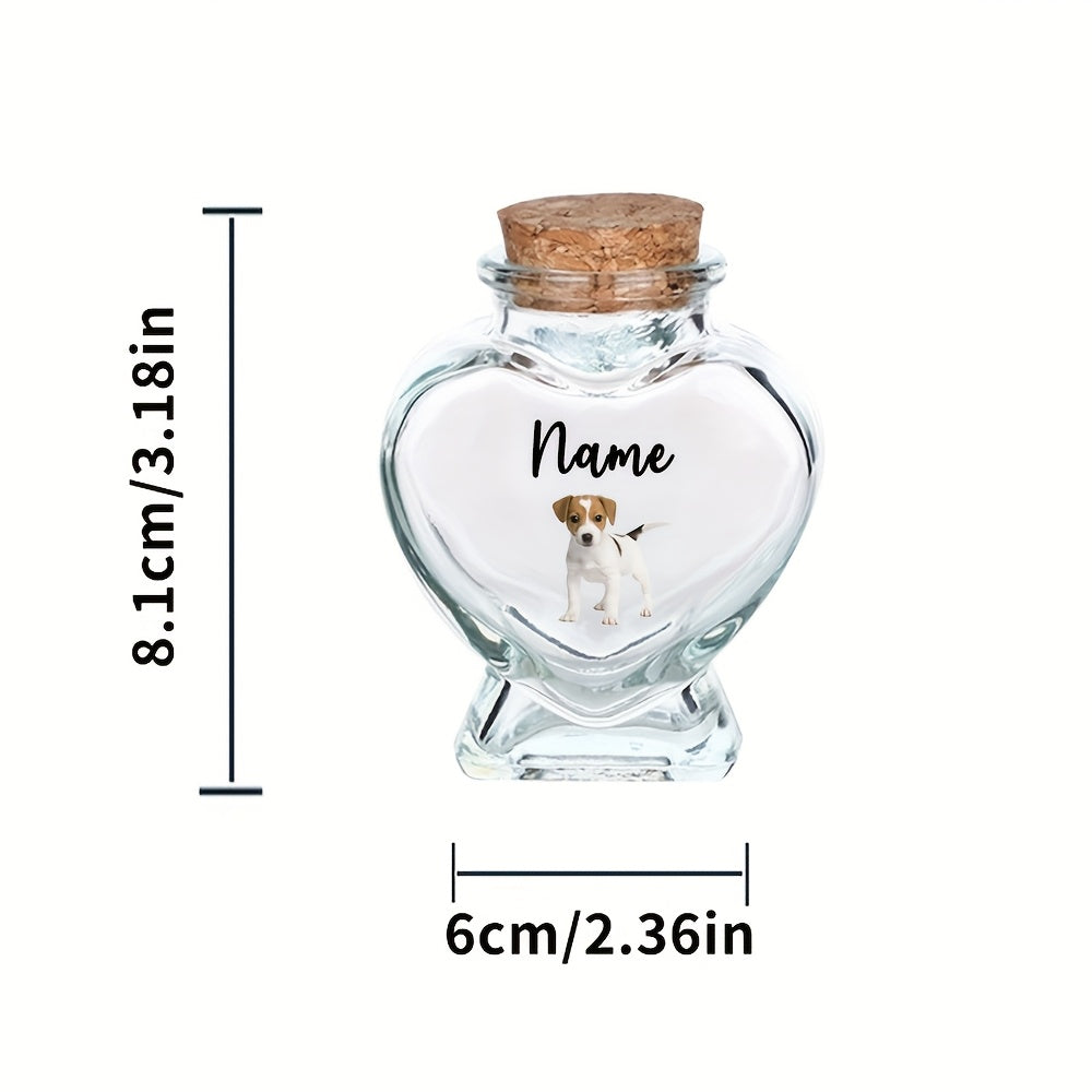 Pot de conservation personnalisé pour poils d'animaux – Flacon souvenir personnalisé avec photo de l'animal, cadeau commémoratif pour conserver les poils de chat et de chien, cadeau unique d'anniversaire pour les amoureux des animaux