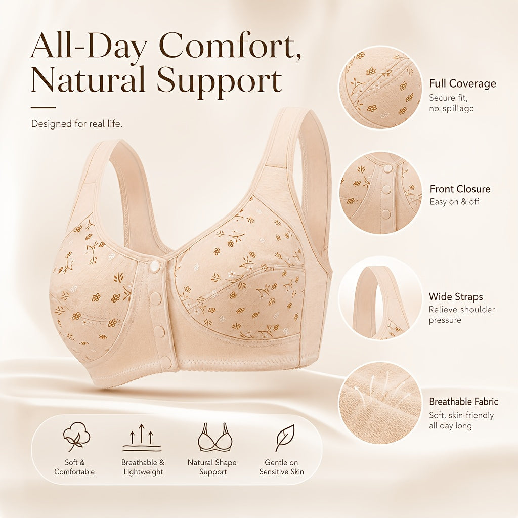 Lot de 7 soutiens-gorge sans couture pour femmes – Bralettes douces à fermeture frontale, sans armature, confortables et respirantes pour le quotidien, le yoga, les voyages et les festivals, tailles S-XXL