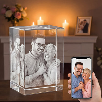 Cube en cristal personnalisé avec gravure sur mesure - Cadeau commémoratif 3D pour chiens et chats, souvenir unique pour la Saint-Valentin, la fête des mères, un anniversaire, cube en cristal avec photo personnalisée pour les amoureux des animaux