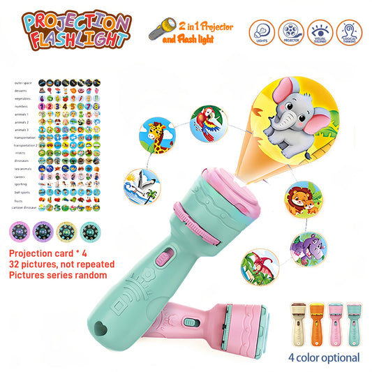Jouet de projection pour enfants avec 4 cartes et 24 motifs : légumes, chiffres, animaux, jouet éducatif STEM pour l'apprentissage des tout-petits, cadeau d'anniversaire, jeu de société en famille – Couleur aléatoire